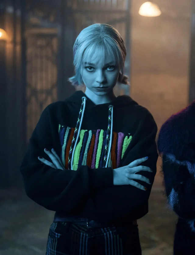 Enid Sinclair Embroidered Cropped Hoodie